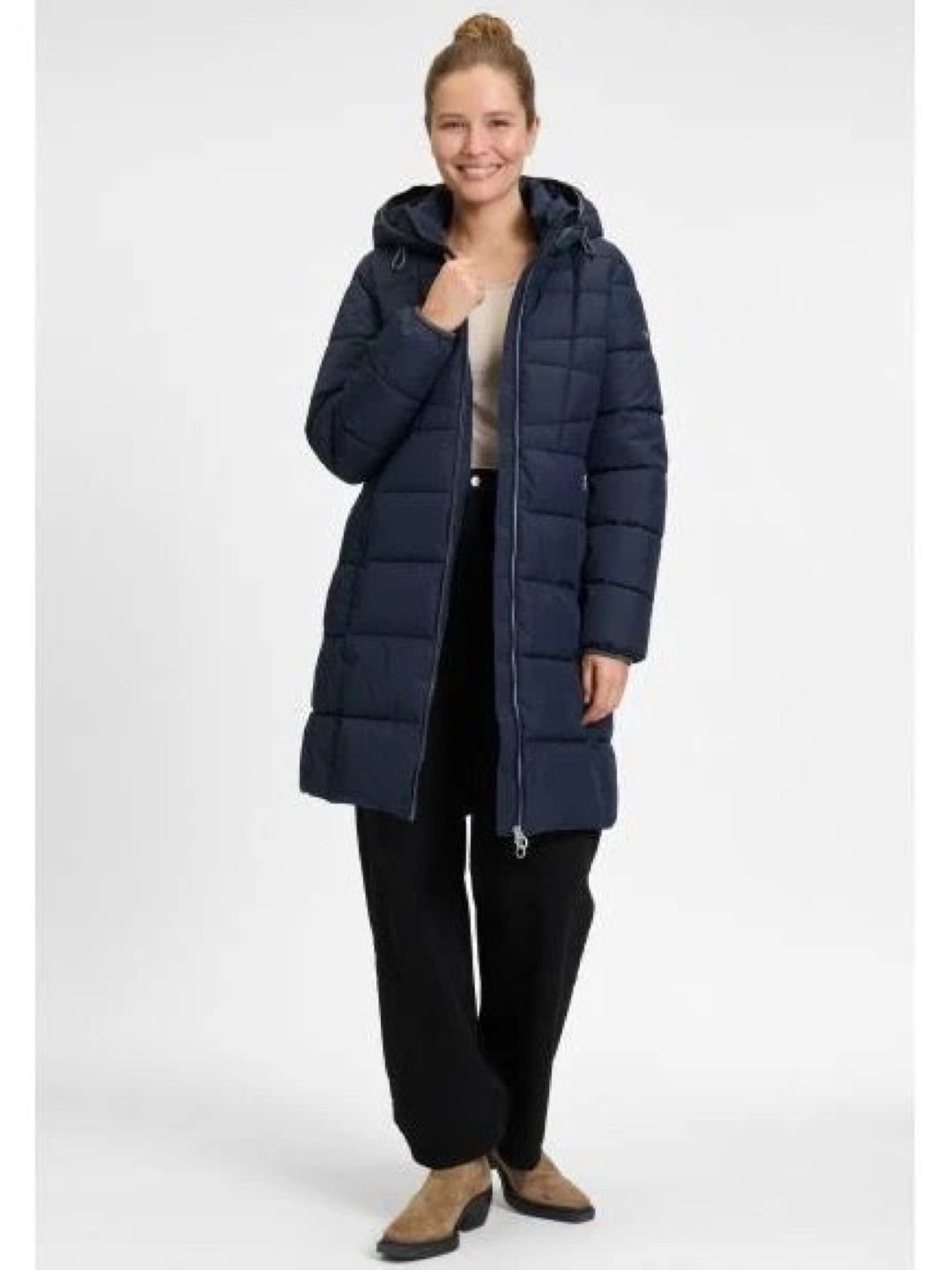 Covered winterjas dames navy – L60393