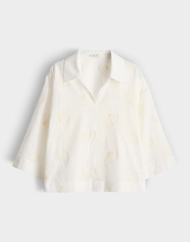 Opus blouse l/m ecru dessin – dames