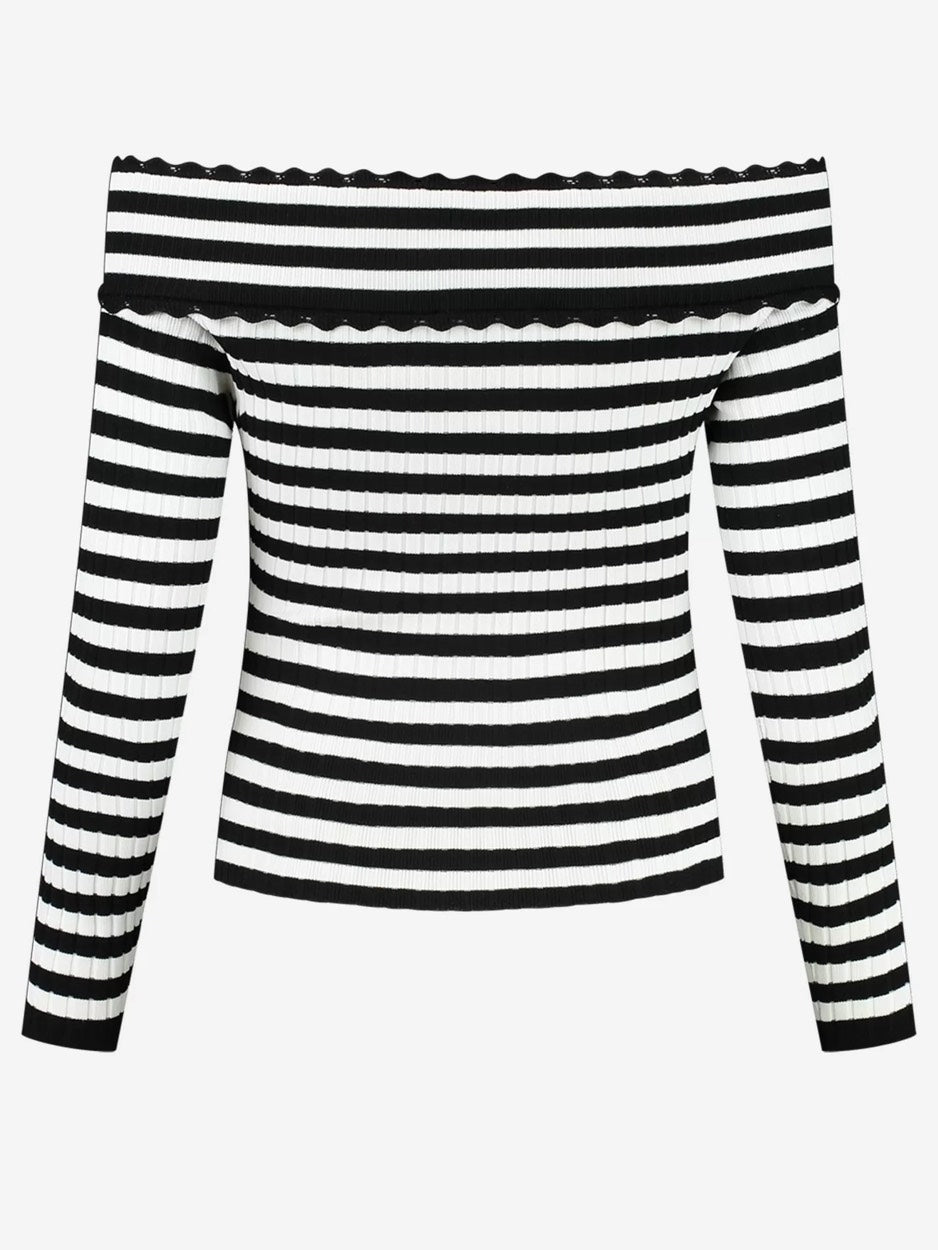 Nikkie N 7-903 2402 top l/m dames – zwart dessin