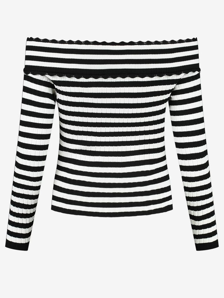 Nikkie N 7-903 2402 top l/m dames – zwart dessin