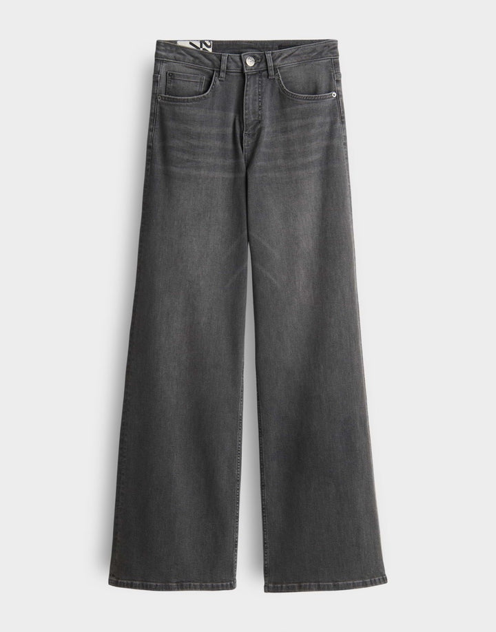 Opus Minah palazzo jeans loose fit dames – grey denim - L32