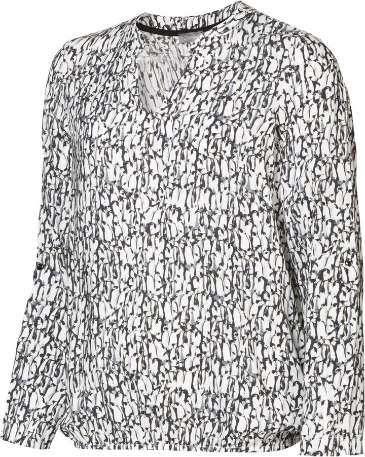 Vila Volettis top l/m dames ecru dessin