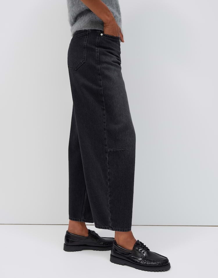 Opus Lolah Edit 10624114523465 jeans low croth-baggy fit black denim - L28