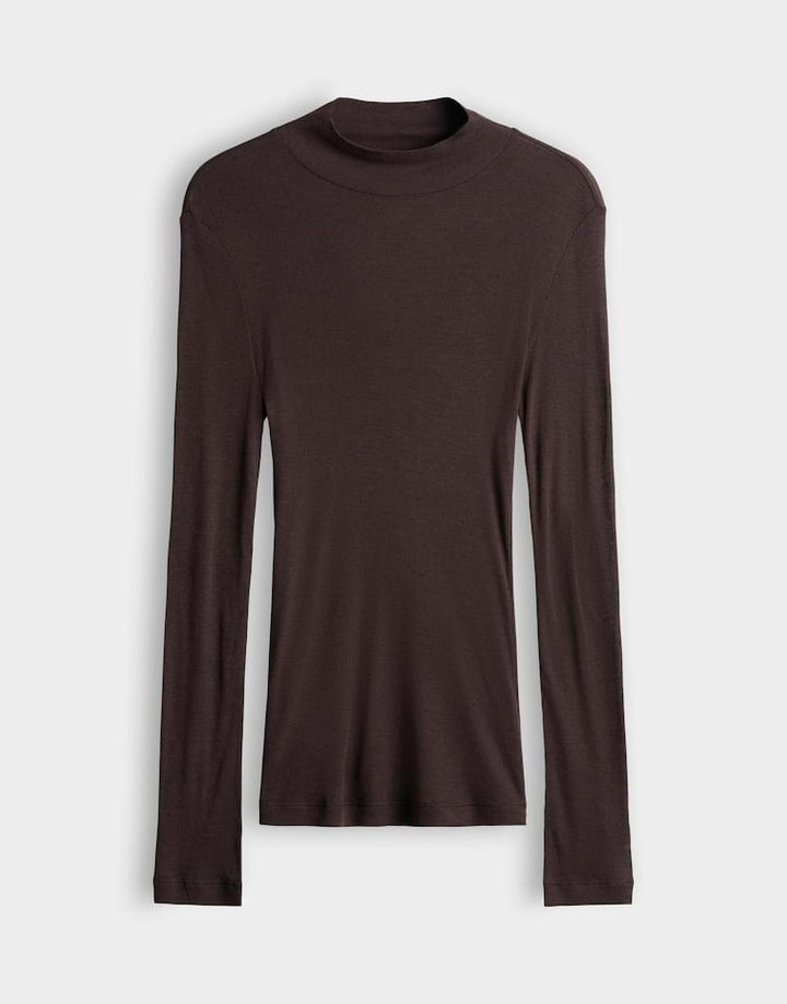 Opus sentro 10623114516465 t-shirt l/m dames bruin