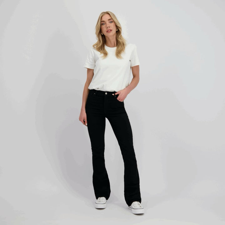 raizzed bootcut flare fit jeans zwart denim – dames - Black Denim - L32
