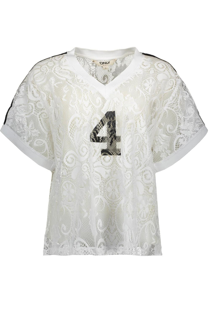Onljules S/s Lace Top Wvn - Wit