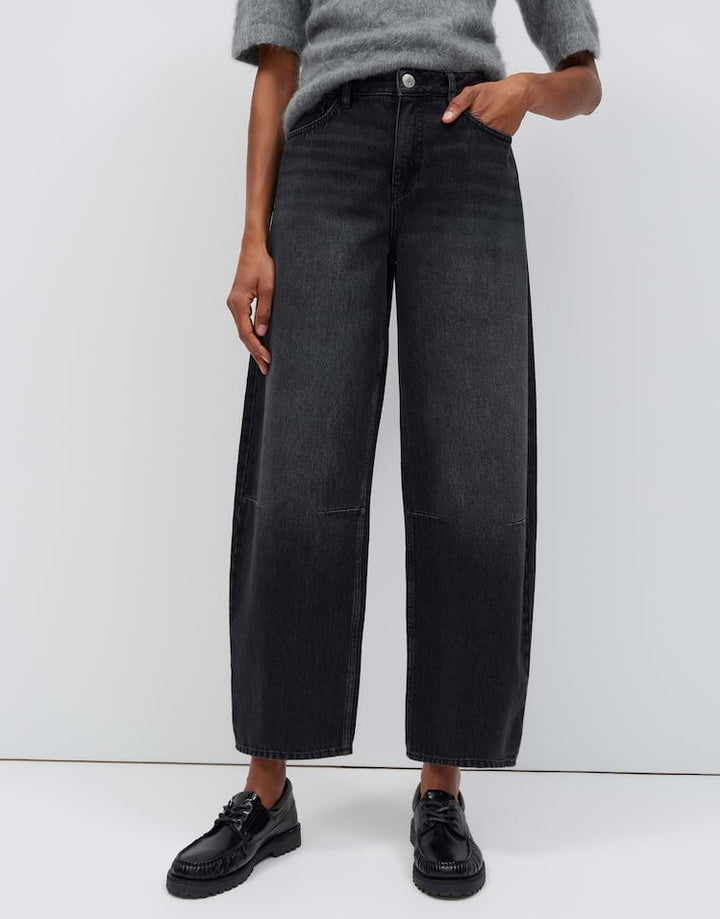 Opus Lolah Edit 10624114523465 jeans low croth-baggy fit black denim - L28