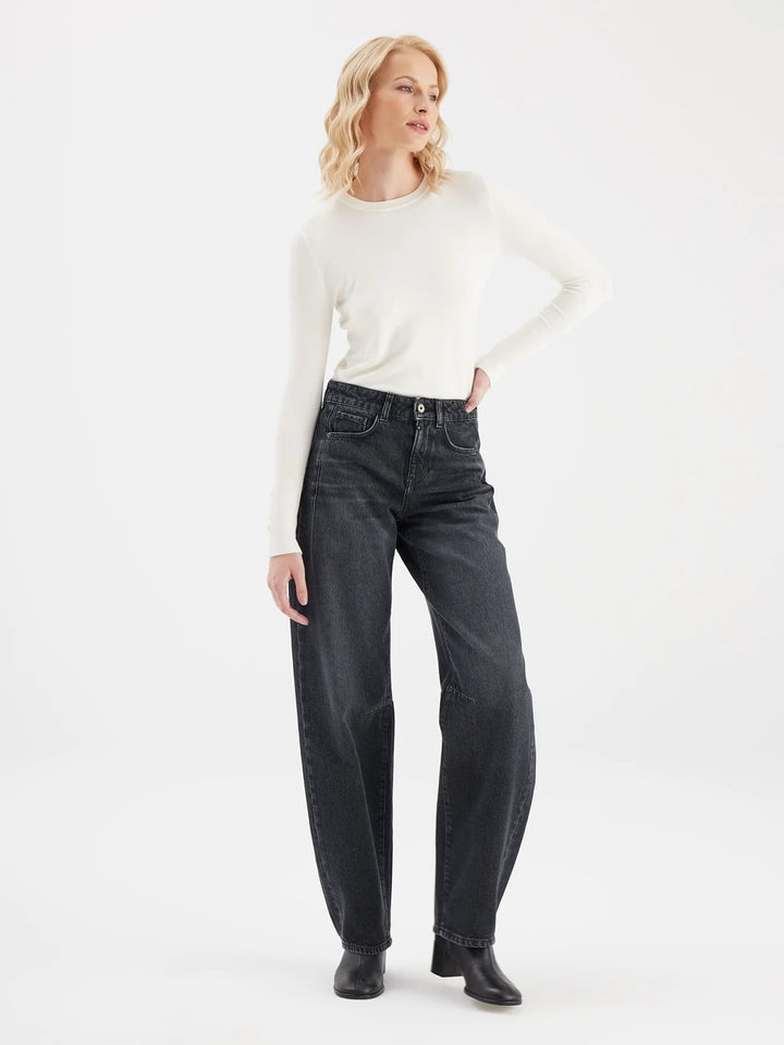 COJ Clara jeans low croth-baggy fit black denim – dames - L32