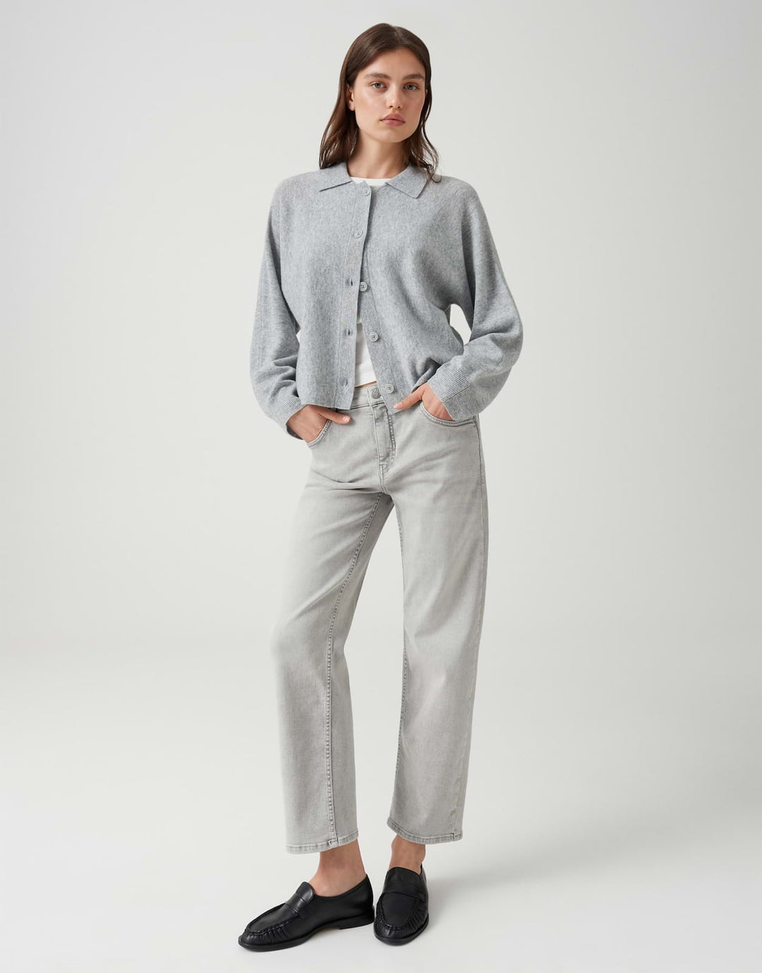 Opus Minah honesty 10607212945248 jeans regular-straight fit grey denim - L28