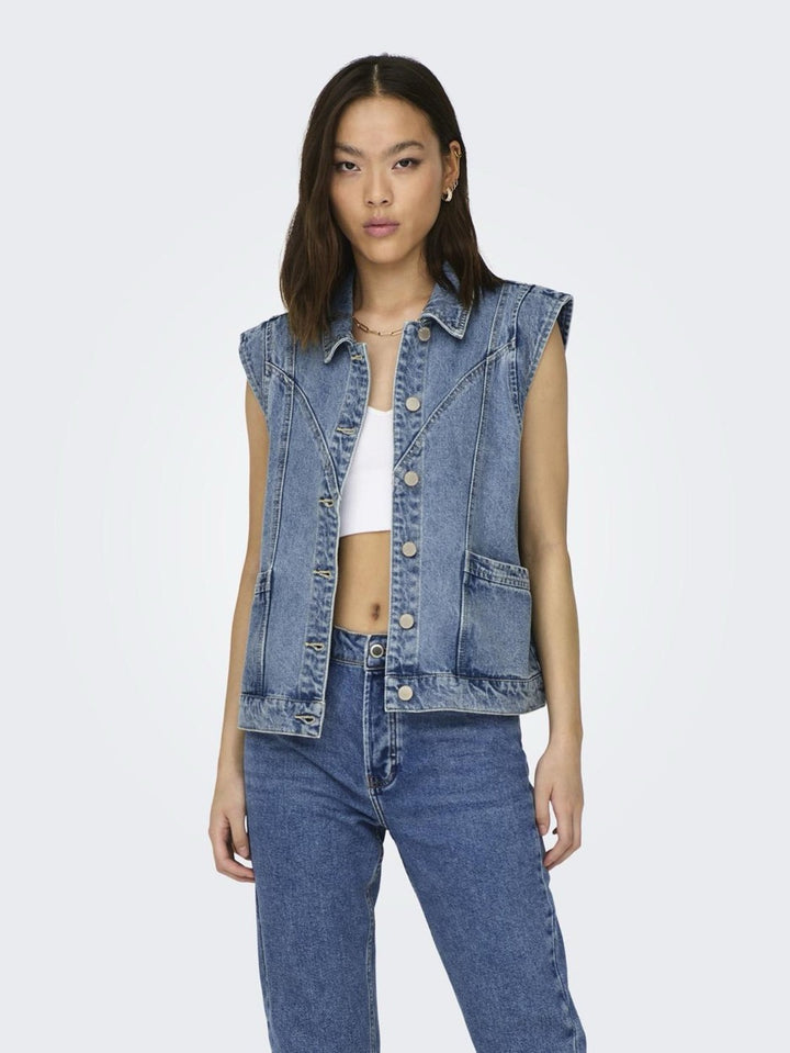 Only gilet denim dames – 15278041 Kennedy - Blue Denim
