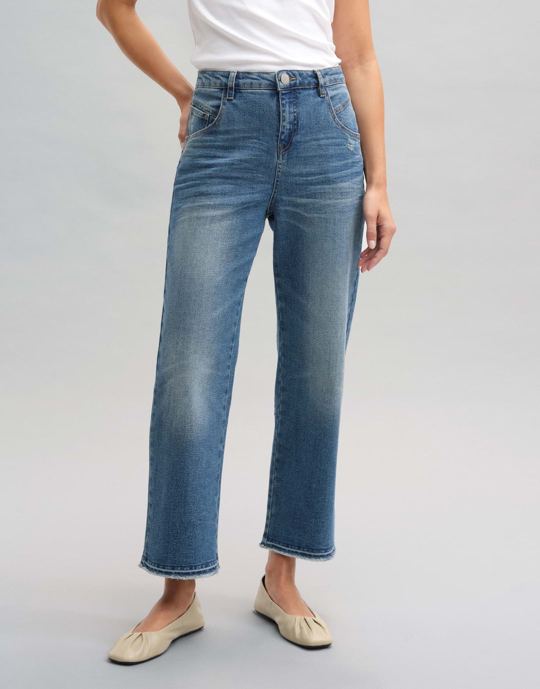Opus Lani twist jeans boyfriend fit – dames - Blue Denim - 26