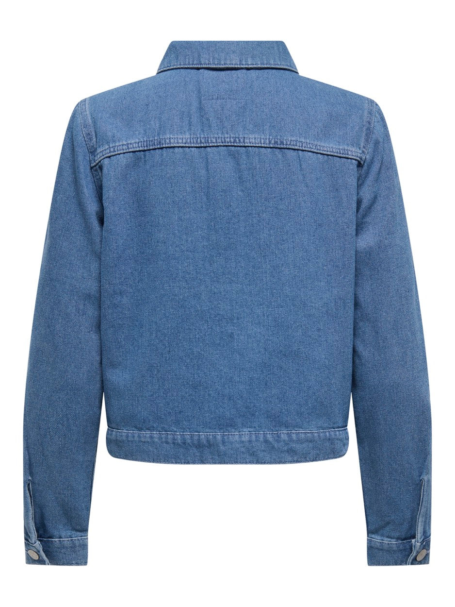 Only 15354624 rilla denim jack – dames - Blue Denim