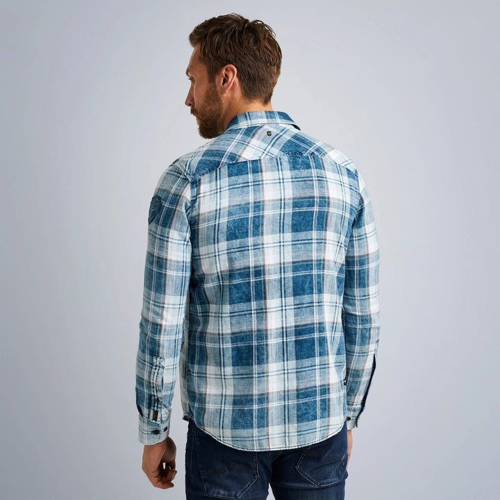 PME-Legend overhemd l/m heren blauw dessin