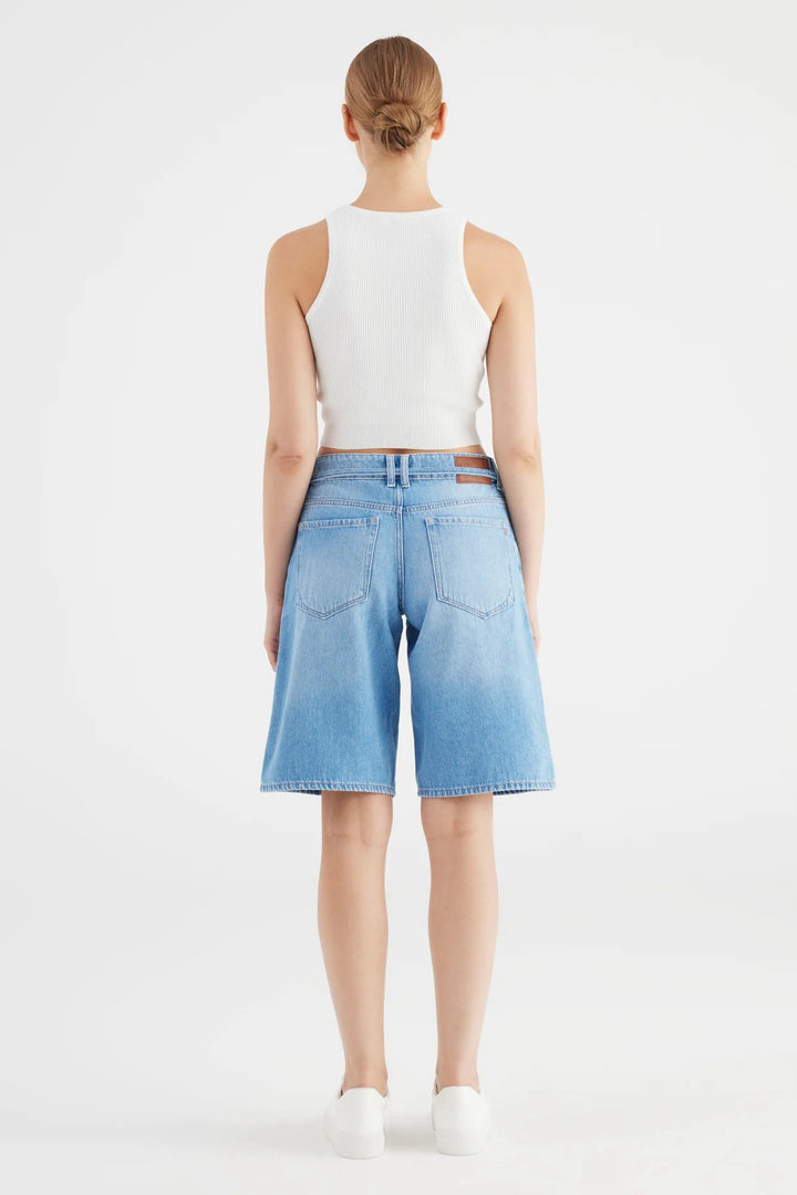 COJ Harper short denim dames – blauw - Blue Denim