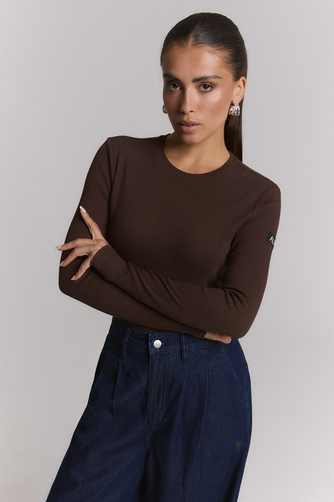 Alix the label t-shirt l/m bruin – dames