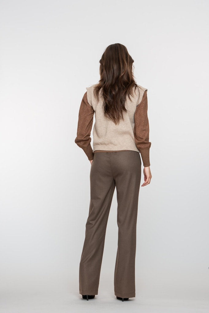 Geisha dames lange broek bruin dessin – dames