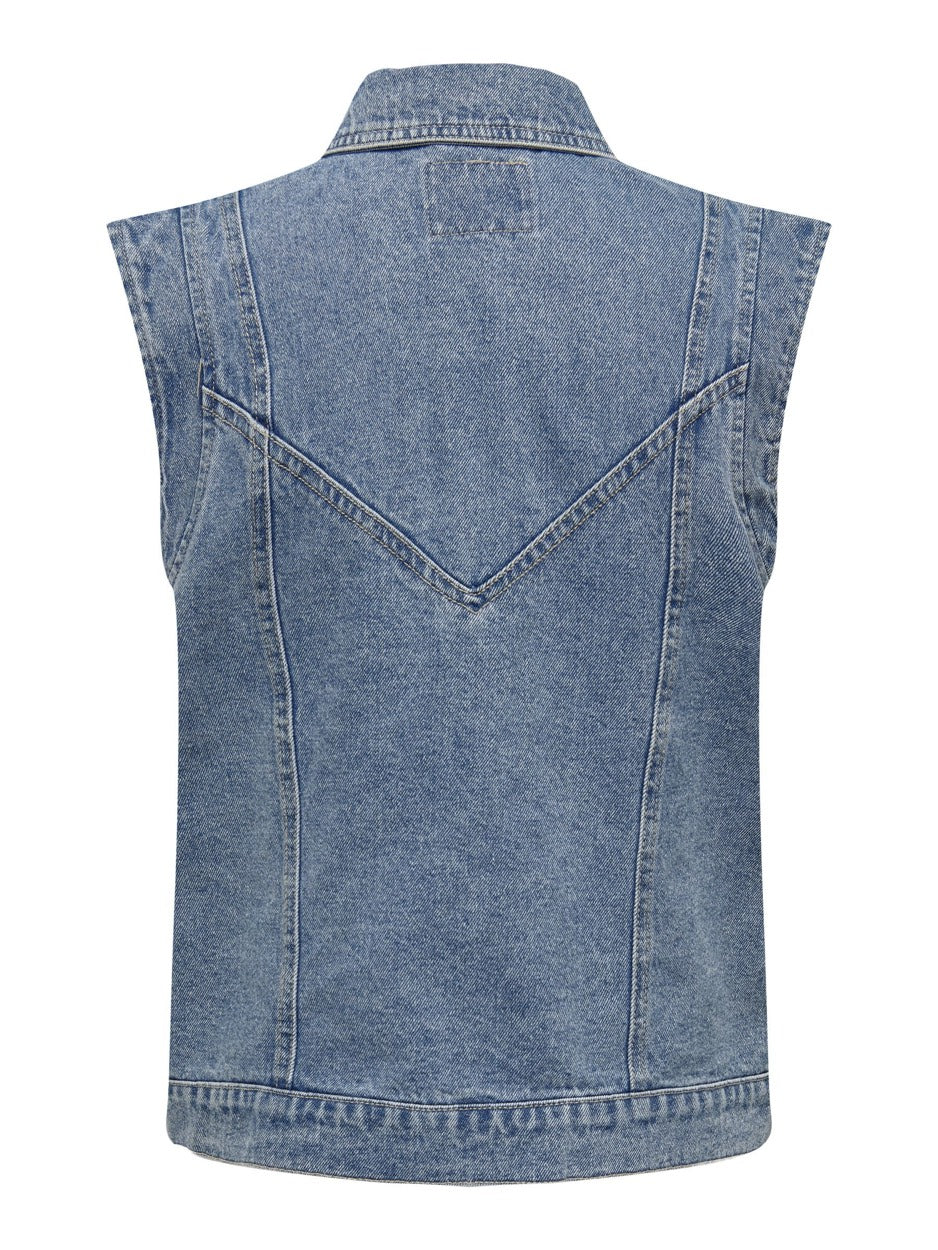 Only gilet denim dames – 15278041 Kennedy - Blue Denim