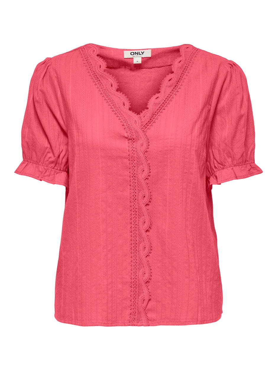 Only 15353157 Erika top koraal rood – dames