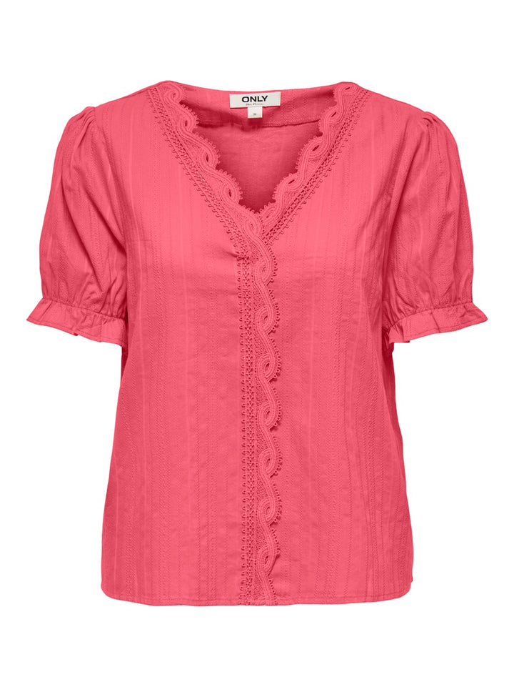 Only 15353157 Erika top koraal rood – dames