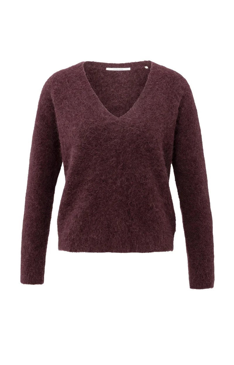YAYA Women bordeaux sweater dames
