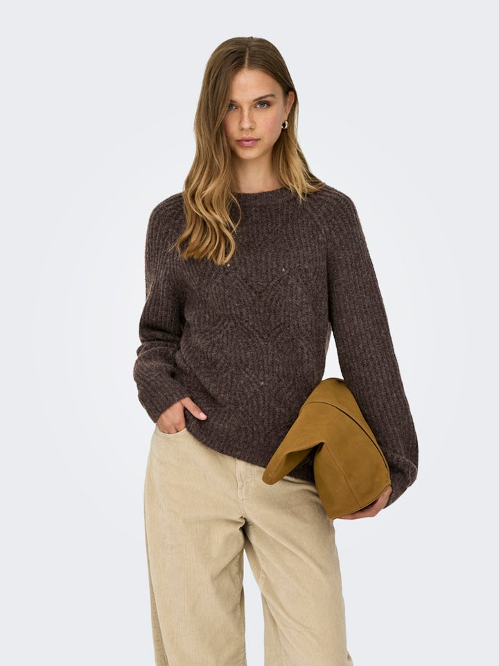 Only 15358569 Gila trui dames bruin – herfst/winter