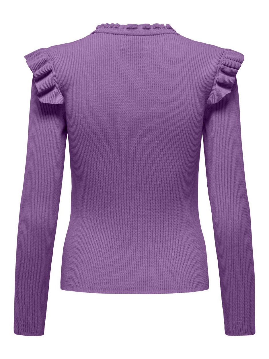 Only t-shirt l/m dames paars – 15262455 Sia
