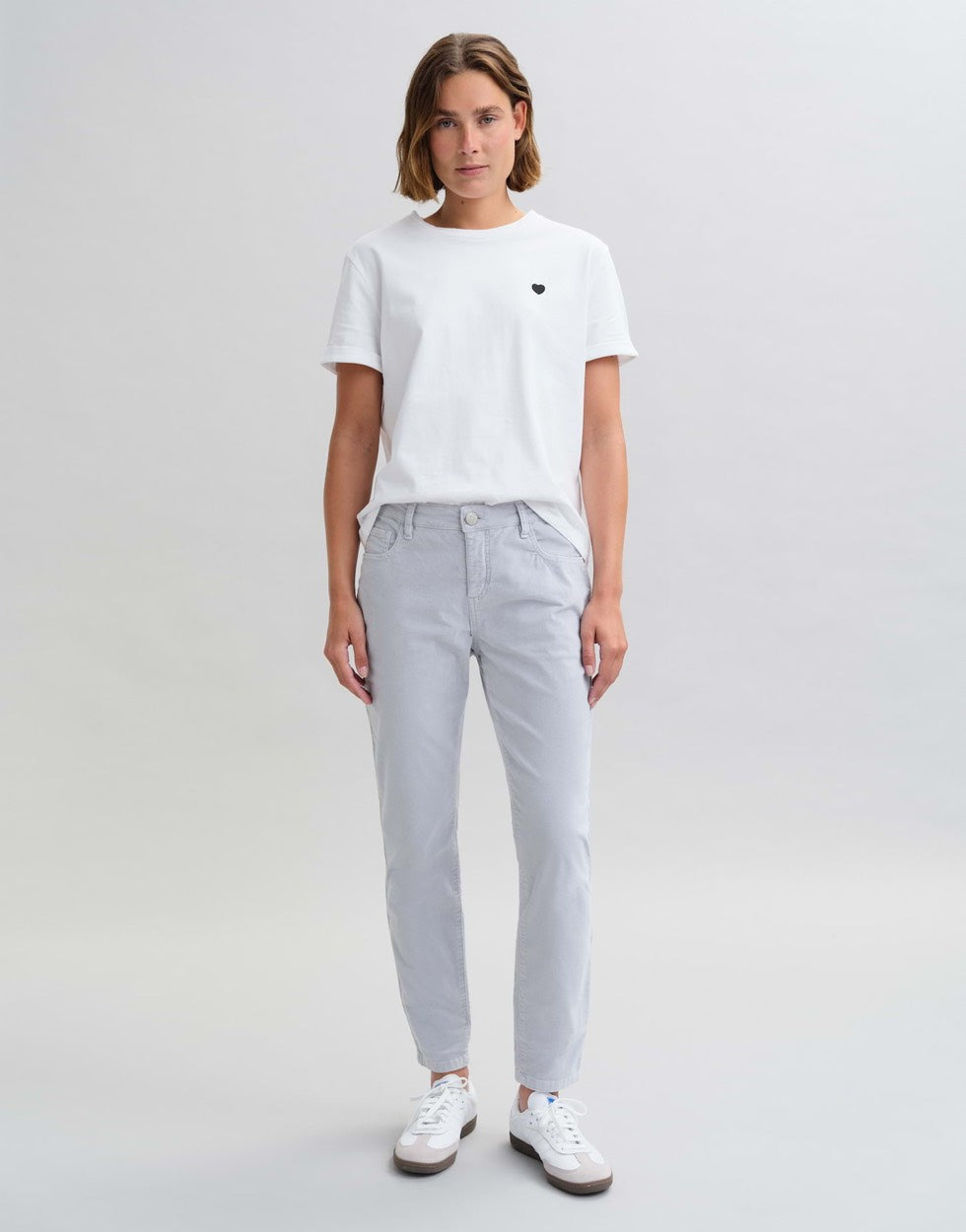 Opus Evita Glazed lange broek dames – grijs - L28