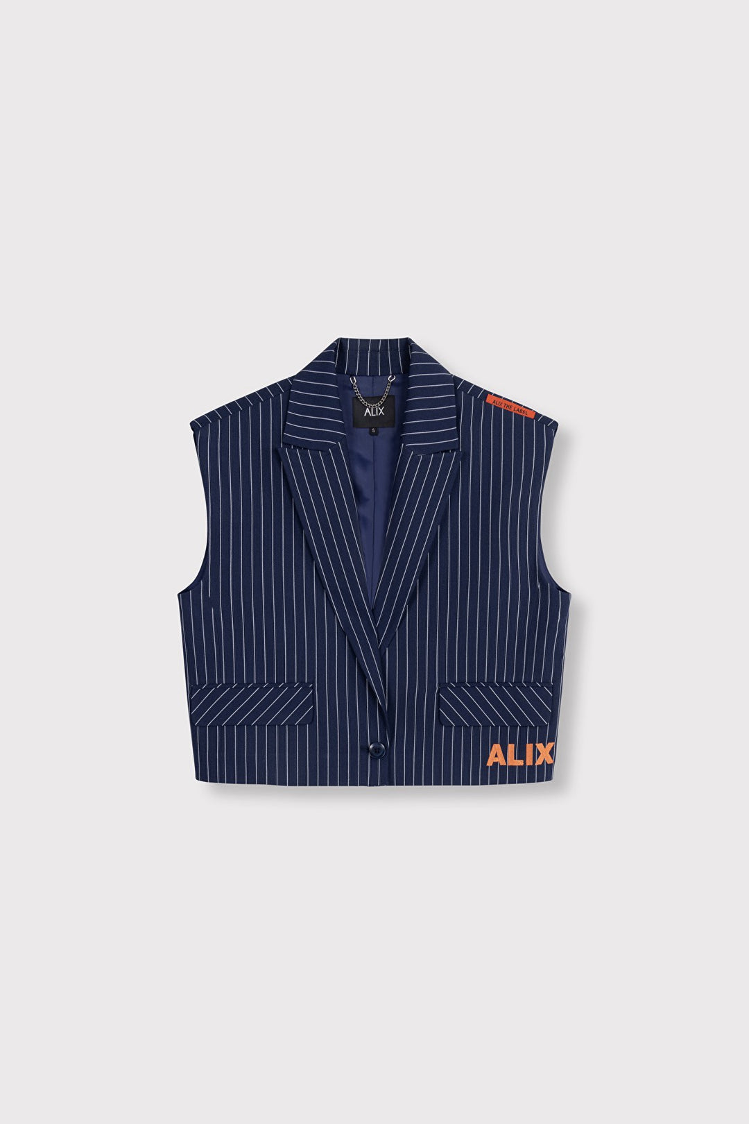 Alix the label gilet dames blauw dessin – trendy