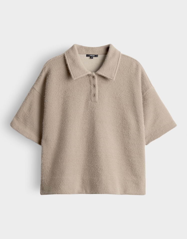 Opus polo k/m dames taupe – Geludi 10499413724392