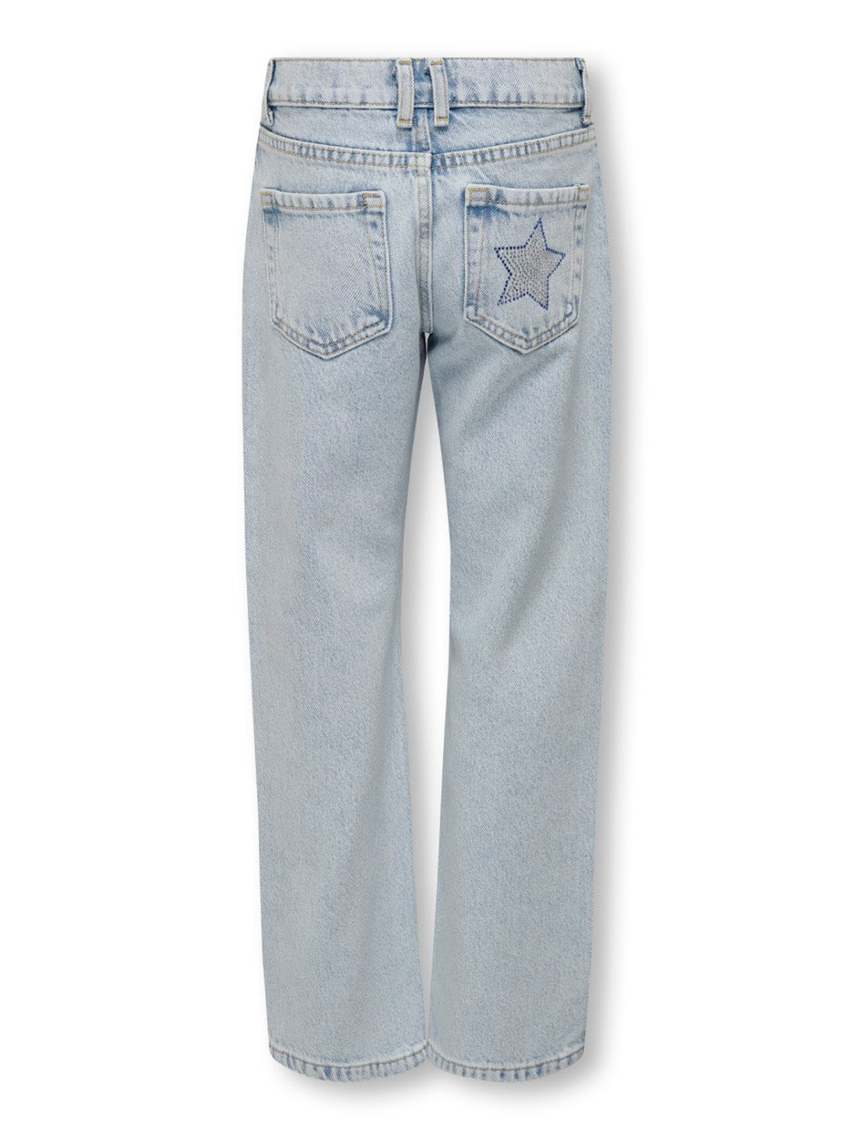 Kogcarly Dad Straight Star Dnm Jean - Blue Denim