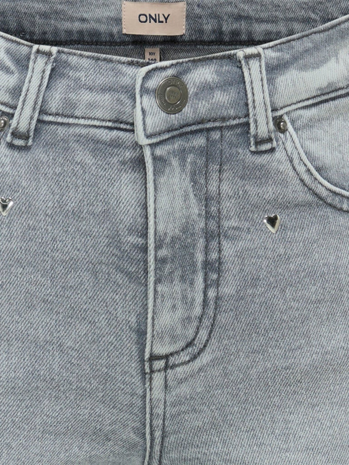 Kogjuicy Hw Heart Wide Leg Rea707 Dnm - Grey Denim