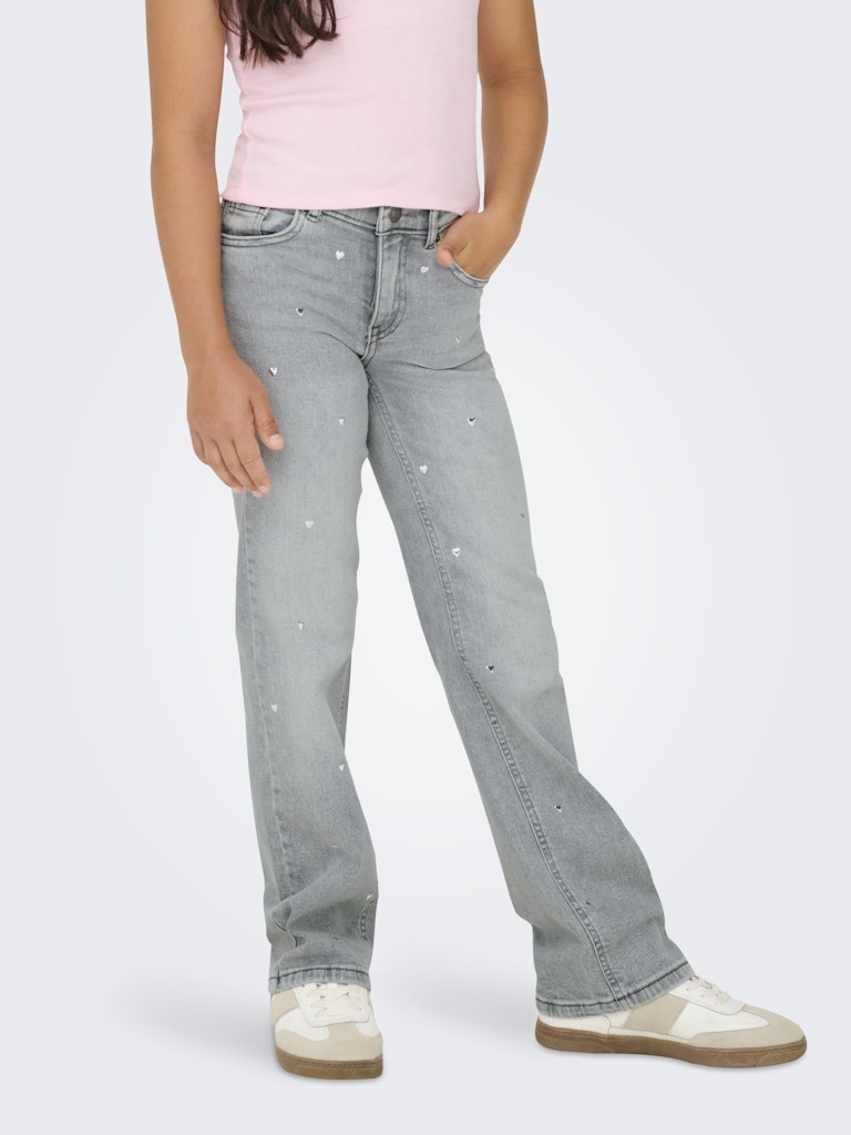 Kogjuicy Hw Heart Wide Leg Rea707 Dnm - Grey Denim