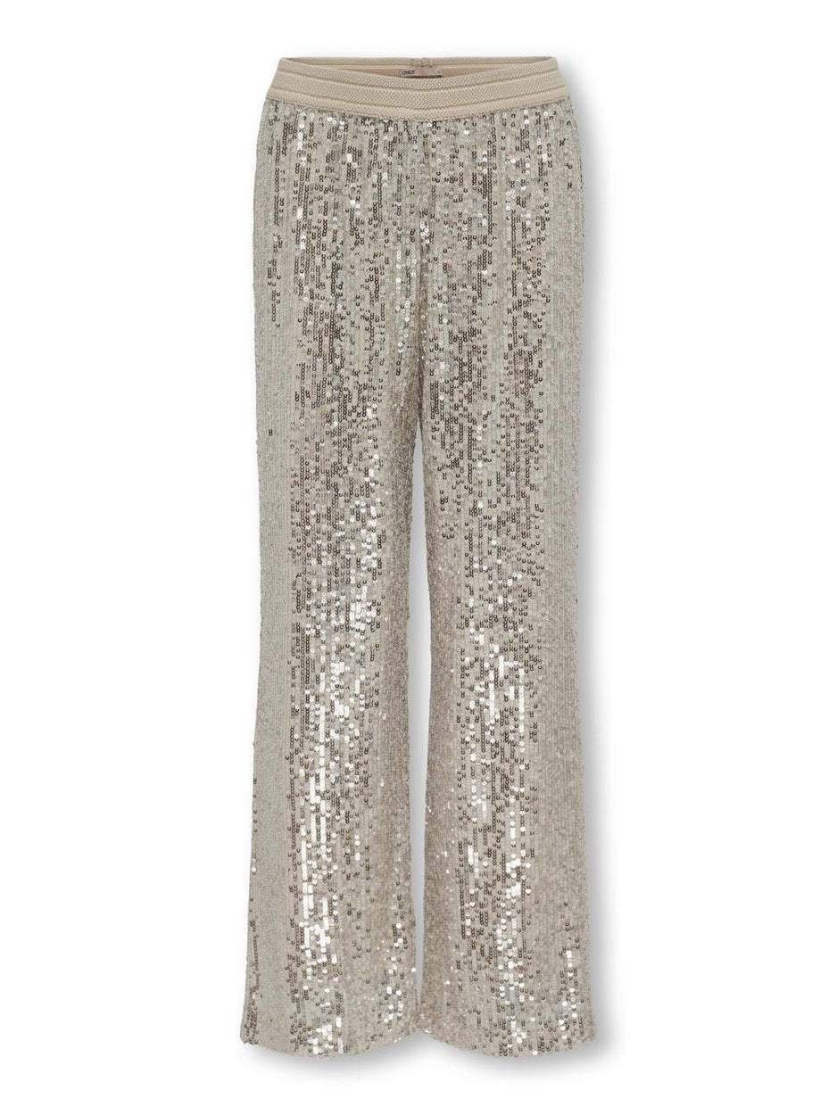 Kogfransa Sequin Straight Pant Tlr - Beige