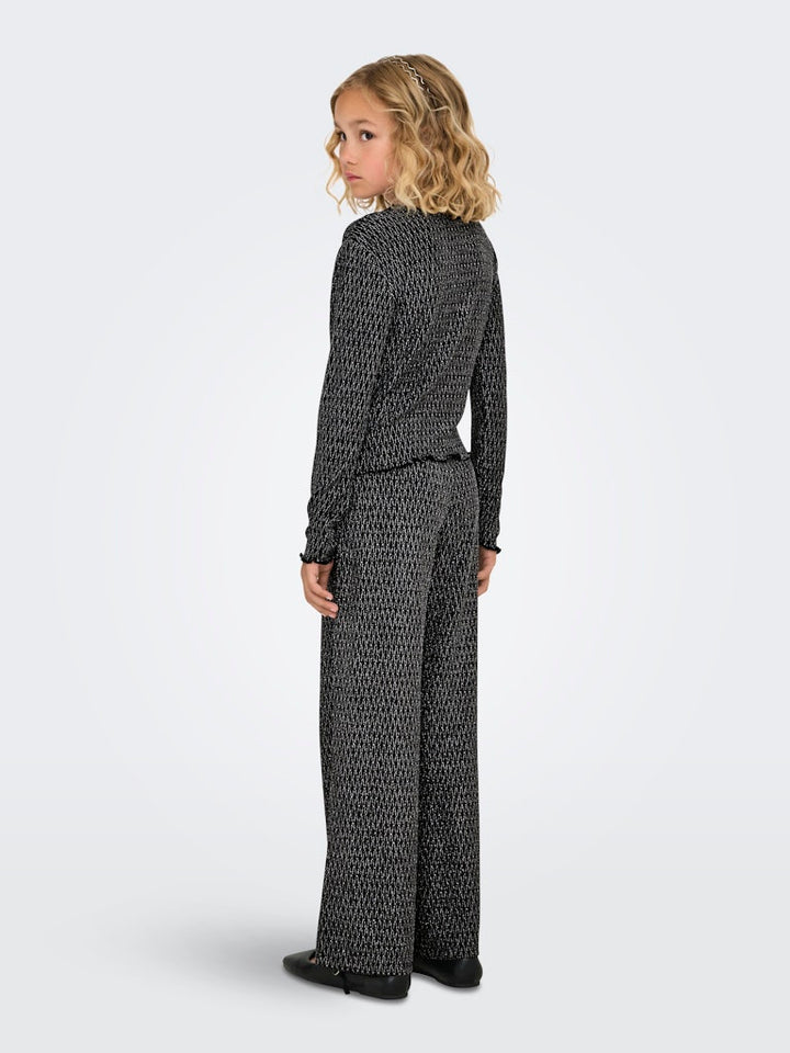 Kogqueen Glitter Pant Bf Jrs - Zwart Dessin