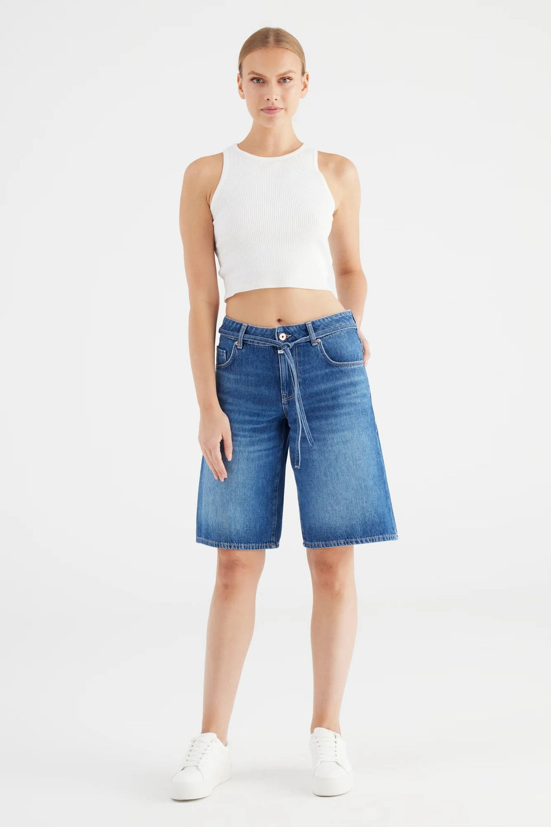 COJ Harper short denim dames – blue denim