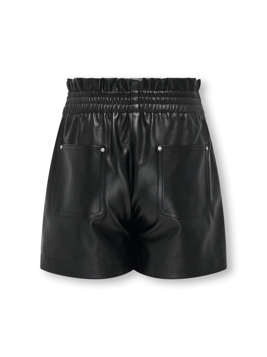 Koglina Faux Leather Shorts Cs Otw - Zwart