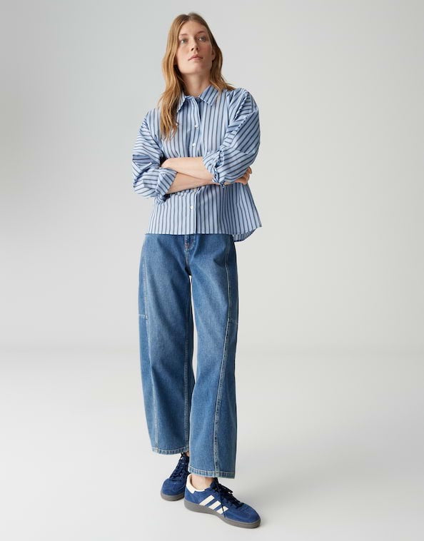 Opus blouse l/m dames blauw dessin – Foho 10492213694393