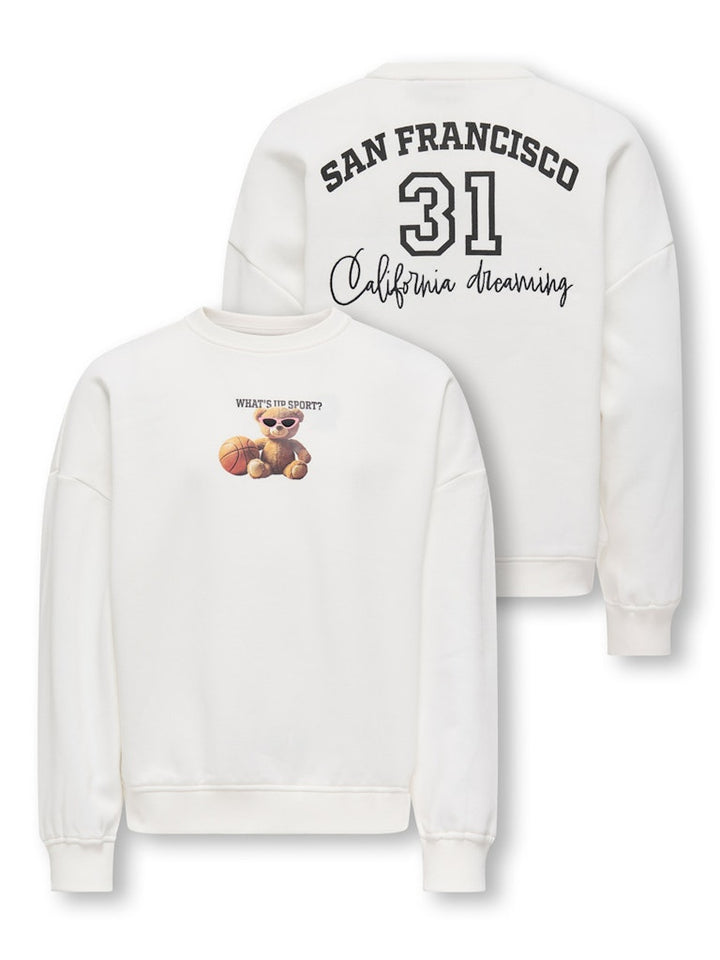 Kogbila L/s Ovz Bear O-neck Swt Noos - Off-white
