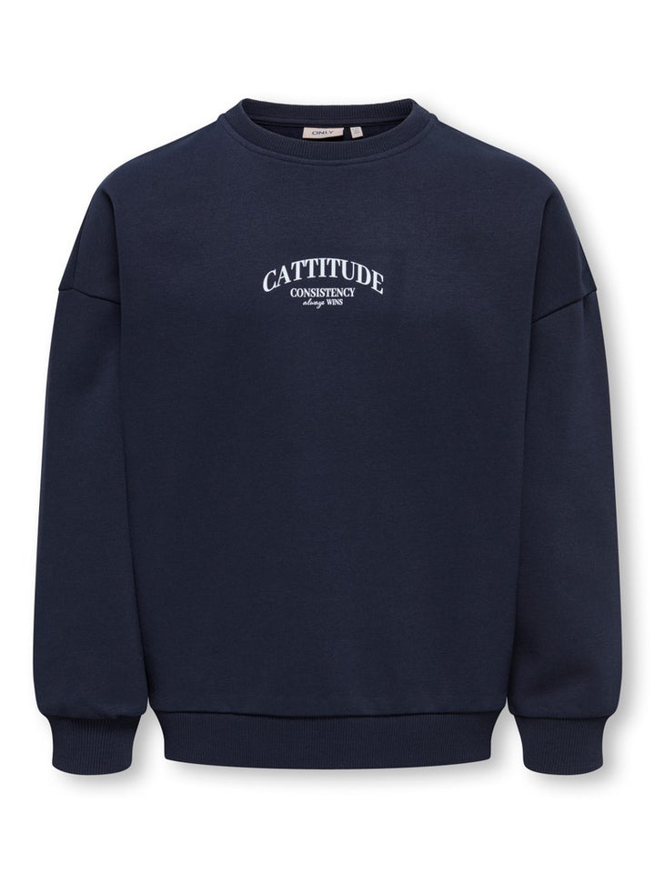 Kogbila L/s Ovz Print O-neck Swt Noos - Navy