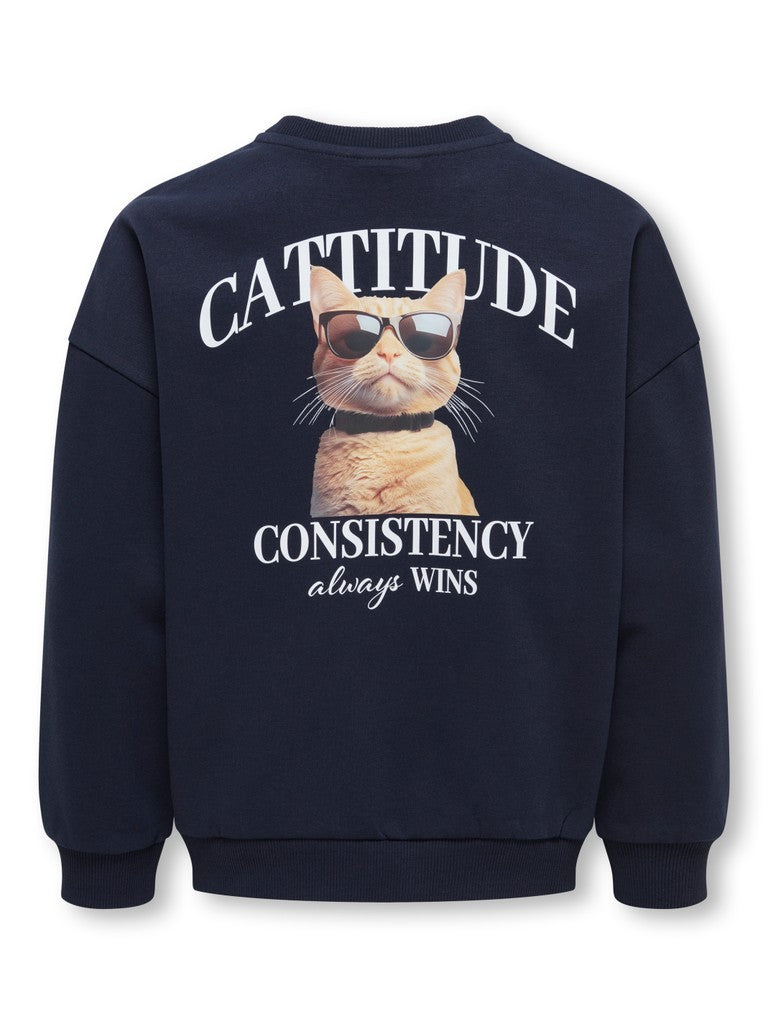 Kogbila L/s Ovz Print O-neck Swt Noos - Navy
