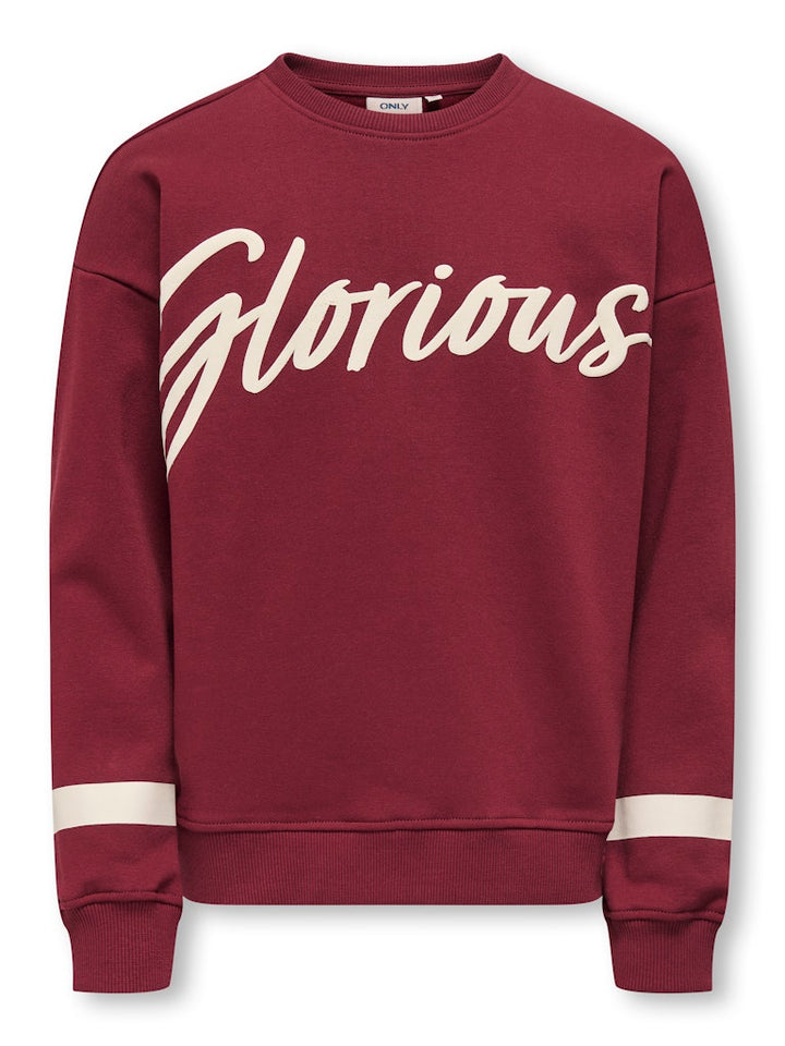 Koghella Life Ls O-neck Loose Print Swt - Bordeaux