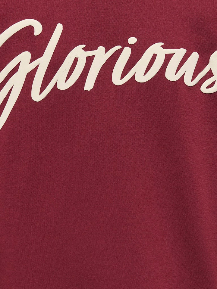 Koghella Life Ls O-neck Loose Print Swt - Bordeaux