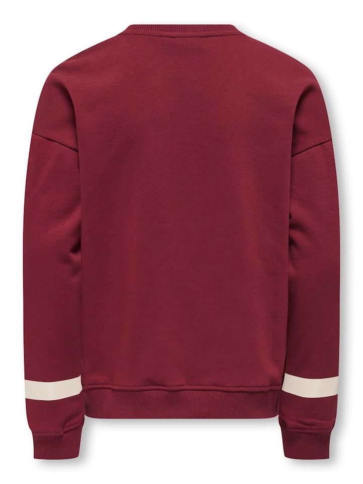 Koghella Life Ls O-neck Loose Print Swt - Bordeaux