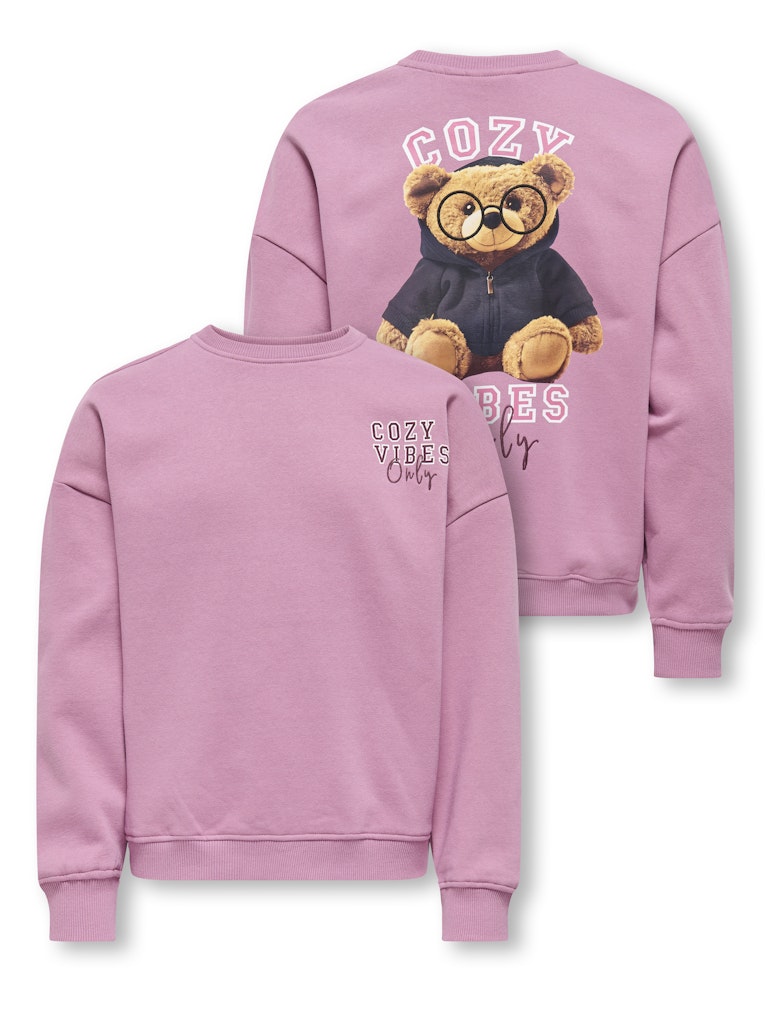Kogbila L/s Ovz Bear O-neck Swt Noos - Mauve