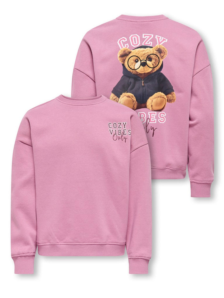 Kogbila L/s Ovz Bear O-neck Swt Noos - Mauve