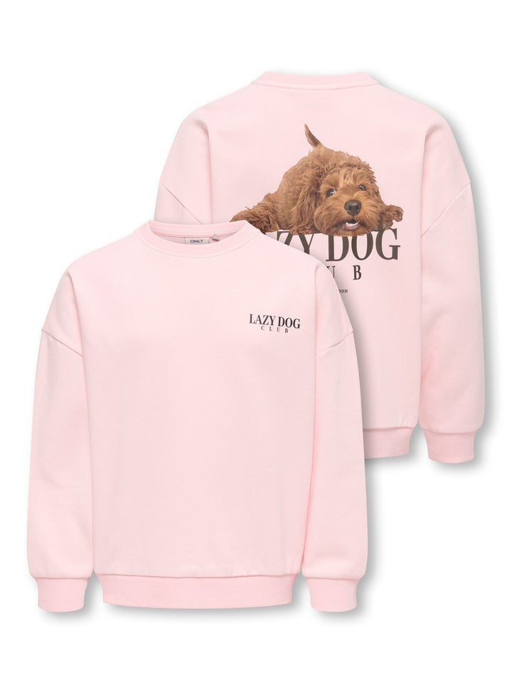 Kogbila L/s Ovz Print O-neck Swt Noos - Licht Roze