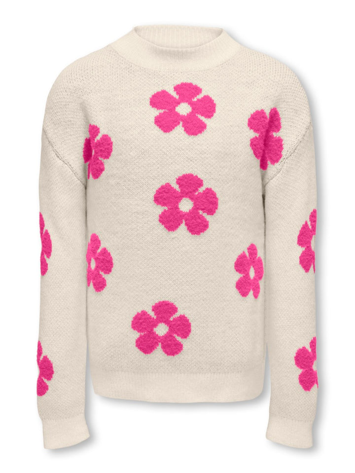 Kognaja Ls Flower Pullover - Ecru Dessin