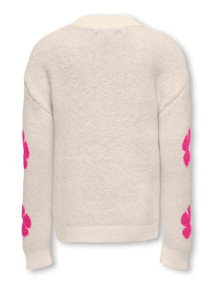 Kognaja Ls Flower Pullover - Ecru Dessin