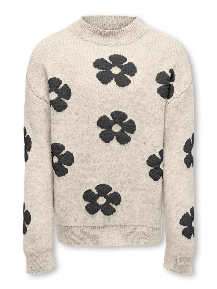 Kognaja Ls Flower Pullover - Ecru Dessin