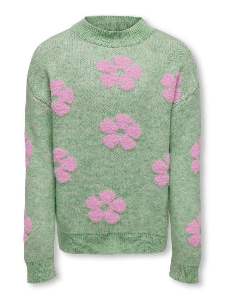 Kognaja Ls Flower Pullover - Groen Dessin